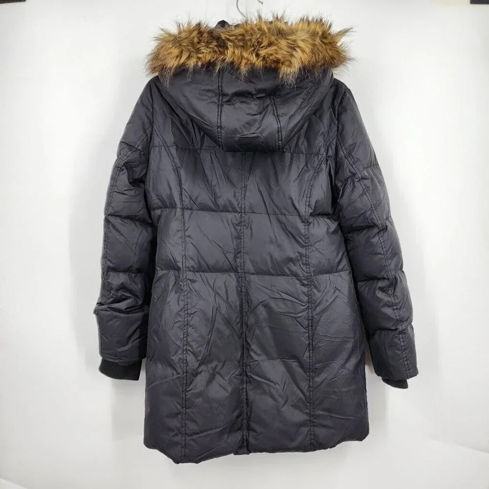 Michael Michael Kors Women's Double‎ Collar Fur Hood Mid Length Puffer Size S - Picture 3 of 15
